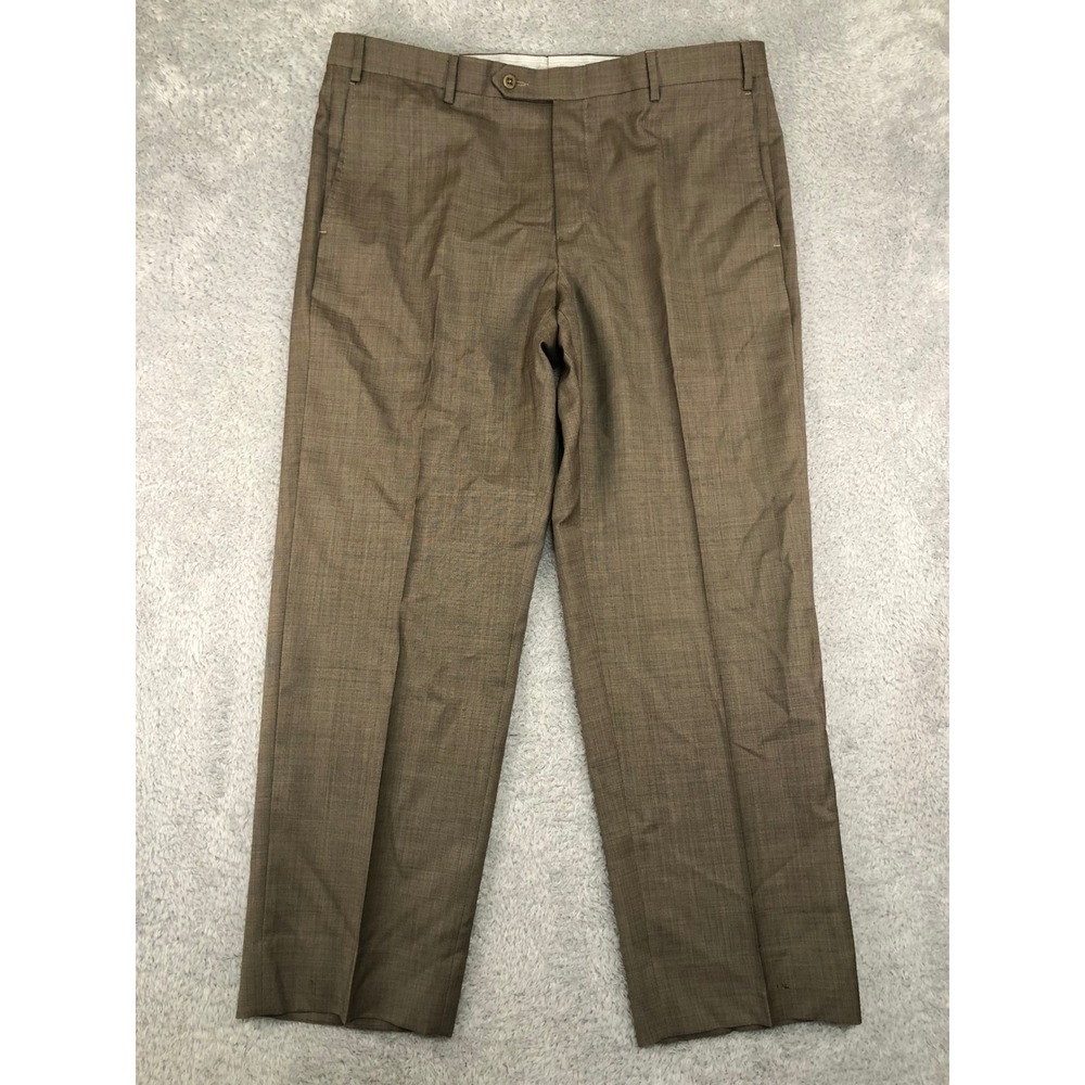 Zanella Pants Men 38x29 Brown 100% Wool Made in Italy Devon Trousers *Flaw